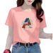 Women's Casual Short Sleeve T-Shirt - 100% Cotton Oversized Fit, Trendy Letter Print, Breathable & Comfortable Summer Top (Multiple Colors & Sizes)_ecoleips.com