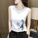 Summer New Sleeveless T-Shirt Vest For Korean Style Elegant Versatile Loose Top Inner Outer Wear Ins Trendy Women_ecoleips.com