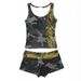 Y2K Vintage Crop Top And Shorts Set, U-Neck Sleeveless Top With American Letter Print, Retro Summer Outfit_ecoleips.com