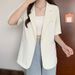 ng2510292 Lightweight Women's Blazer 2025 Summer New Korean Style Suit Jacket Casual Loose Fit Petite Versatile Short Sleeve Top_ecoleips.com