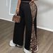 Women's Clothing Popular Autumn Black Loose Leopard Print Fashionable Wide Leg Pants Large Size Women's Pants_ecoleips.com