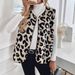 Aria Basics 2025 Early Autumn New Leopard Print Plush Vest Jacket For Women, European American Style, Elegant And Short_ecoleips.com