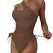 Women's Clothing Sexy Solid Color Hollow Out Drawstring One Piece Bikini For Women Quick Dry High Elasticity_ecoleips.com