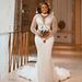 White Wedding 2026 New Elegant Long Sleeve Slim Dress Birthday Party Host Evening Gown_ecoleips.com