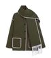 Women’s Fashion Wool-Like Coat – Oversized Tweed Jacket With Scarf & Fringe, Elegant U-Neck, Long Sleeve, Boho Chic_ecoleips.com
