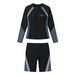 Tiger Run plus Size Women's Conservative Two Piece Swimsuit Covers Tummy Five Point Pants Professional Sports Swimsuit for Hot Springs_ecoleips.com