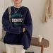 High-end Round-neck Sweatshirt 2025 New Spring And Autumn Thin Style Without Hood Printed Loose Ins Trendy Top For Women_ecoleips.com