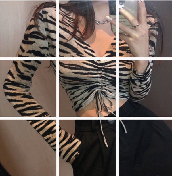 Sexy T-shirt For Women, Instagram Outfit, Long Sleeved Tight Fitting Base Shirt, Short Top, Autumn 8171V Collar,_ecoleips.com