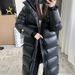 Unisex Long Goose Down Coat – Extreme Cold Weather Parka With Black Gold Accents (Black, S-XXL)_ecoleips.com