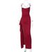ng2510292 2025 Summer New Sexy Back Tie Split Evening Solid Color Strap Dress Wholesale_ecoleips.com