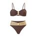 Bikini Set – High-Cut Sexy Swimwear For Women | Solid Color Two-Piece With Removable Padding (Nylon & Spandex)_ecoleips.com