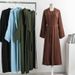 Women's Dubai Two-Piece Set Robe Tie Large Size Ice Silk Wrinkle Dress_ecoleips.com