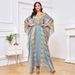 MT041 Moroccan Muslim Kaftan Embroidered Sequin Evening Two-Piece Set Dress_ecoleips.com