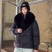Women’s Short Puffer Jacket With Faux Fur Trim – Thick Polyester Cotton Winter Coat, Detachable Hood & Elegant Trench Design_ecoleips.com