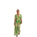 "Trendy Floral Print V-Neck Jumpsuit – Lightweight Short Sleeve Romper For Women (Sizes S-XL, Green)"_ecoleips.com
