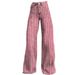 Women's Clothing Striped Wide Leg Straight Leg Flared Jeans For Women_ecoleips.com