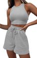 Women's Clothing Summer Suit Solid Color Vest Fashion Casual Short 2 Piece Suit For Women_ecoleips.com