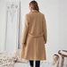 Elegant Women's Black & Beige Tweed Mid-Length Coat – Versatile Office To Evening Wear With V-Neck & Pockets_ecoleips.com