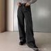 Women's High-Waisted Rhinestone Jeans Black Slimming Wide Leg Pants 25AW Style Washed Denim for Export Wholesale_ecoleips.com