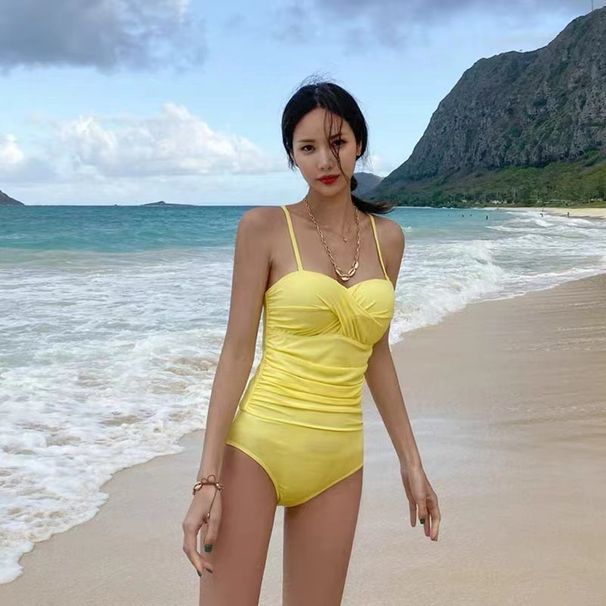Women's Clothing Swimsuit Female Sexy Belly Covering Slim One Piece Ins Style Net Celebrity Ladies Beach Vacation Hot Spring Swimsuit_ecoleips.com