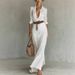 New 2024 Elegant Temperament Sexy Solid Color Irregular Ruched Dress With Waist Belt Womens Solid Color Dress_ecoleips.com