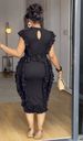 K New Women's Fashion Ruffled Waist-Concealed Solid Color Backless Dress_ecoleips.com