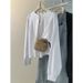 European American Style Real Shot Raglan Long-sleeve T-shirt For Women, Spring And Autumn Korean Version Loose Cotton_ecoleips.com