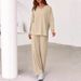 Women's Casual Long Sleeve Top & Pants Set – Comfortable Loose Fit Two-Piece Outfit With Pockets_ecoleips.com