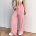 Aria Basics 2026 Spring Autumn European And American Cross-Border Women's New Casual Striped Solid Color Elastic Drawstring_ecoleips.com