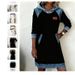 Women's Clothing Contrast Panel Long Sleeve Dress – Sexy Waist-Defining Hooded Midi (S-XXXL, White/Black)_ecoleips.com