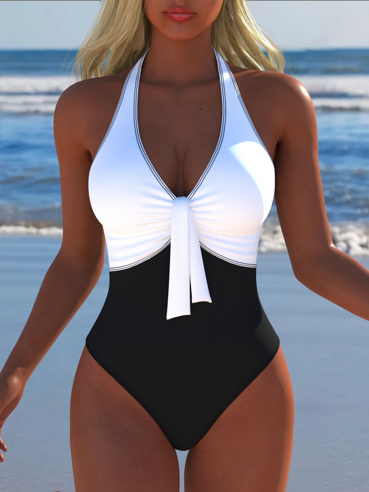 Women's Swimwear Swimming Suit Beach Outfits Summer Beach Festival Vacation Travel Sexy Luxury Modern One Piece Bodysuits_ecoleips.com