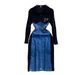 Women's Temperament Long Sleeve V-Neck Slim Denim Patchwork Dress Mid-Calf A-Line Hip Dress For Spring/Autumn Summer_ecoleips.com