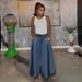 Women's Casual Wide Leg Cropped Jeans Color Block Elastic Fit Frayed Hem Cotton Denim Spring/Autumn-Summer Fashion_ecoleips.com