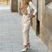 Women's Clothing Ladies Fashion Temperament Solid Color All Match High Waist Trousers Trousers_ecoleips.com