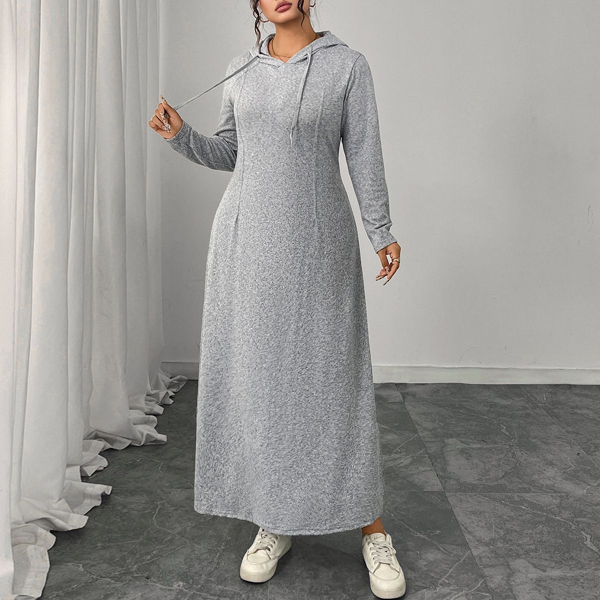 Women's Clothing Plus Size Clothes Elegance Hooded Dress – Women's Bodycon Long Dress With Niche Design, Autumn Streetwear Essential"_ecoleips.com