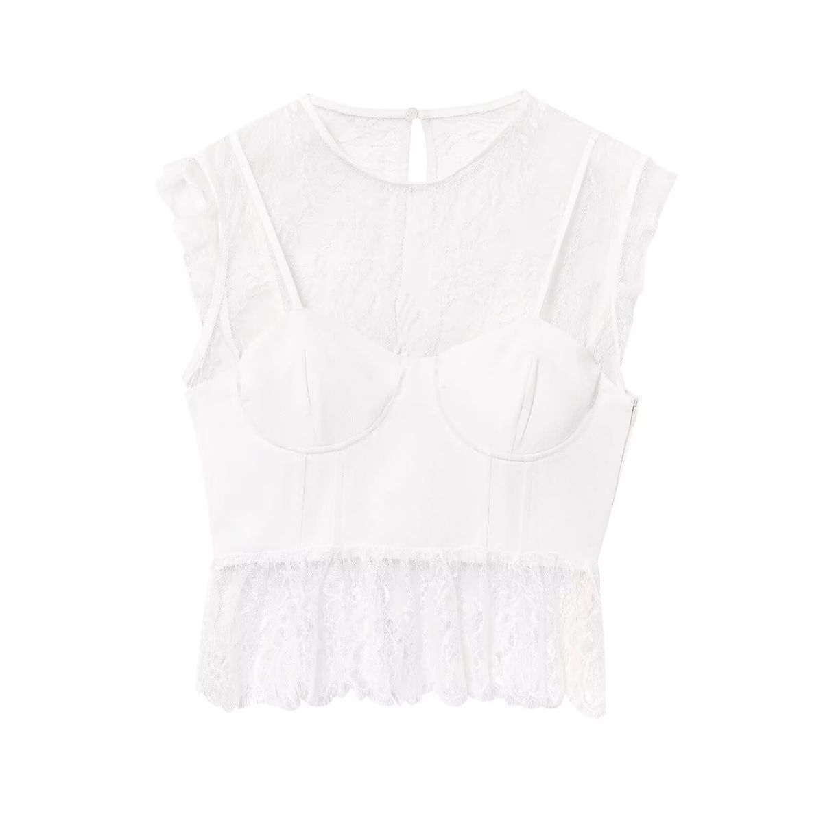 Women's Lace Trimmed Top Summer New Arrival Mature Sexy Style_ecoleips.com