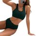Verve 2025 Sexy Solid Color High Waist Triangle Women's Swimsuit Bikini_ecoleips.com