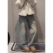 Plus Size Rhinestone Wide-Leg Jeans For Women – High Waist Stretch-Free Denim Pants With Glitter Details, Winter Fleece-Lined & Regular (S-2xl)_ecoleips.com