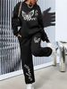 Women's Casual Sports Set Fashion Thickened Autumn Winter Vacation Shirt And Pants Simple Printed Design_ecoleips.com