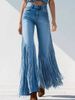 Women's Clothing Denim Trousers Long Fringed Patchwork Hem Irregular Design High-Quality Material_ecoleips.com