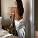 Women's Sexy One Shoulder Sleeveless Elegant Satin Backless Tie up Dress European American Cross Border New 2025_ecoleips.com
