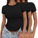 Women's Clothing Summer Style Women's Pullover T-Shirt Sexy Slim Fit Fashionable Round Neck High End Feel Milk Silk 3 Piece Set_ecoleips.com