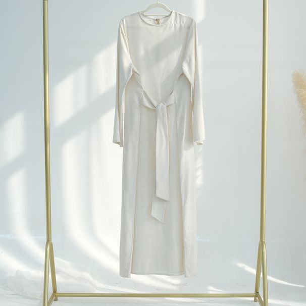 Voya Women's Boho Chic Tie-Waist Linen Dress – Flowy Cotton-Linen Maxi For Beach Vacation & Festival Season_ecoleips.com