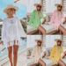Women's Crochet Lace Fringe Beach Cover Up – Boho Chic Bikini Wrap, Lightweight Sun Protection Shirt, One Size Fits All_ecoleips.com