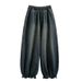 Fashionable Plus Size Women's Suit Set Square Neck Top With Fitted Waist Retro Style Ruffled Trim Jeans_ecoleips.com