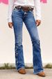 Cross-border Foreign Trade European And American Street Fashion Raw Edge Stretch Jeans, Women's Slightly Spicy Bootcut_ecoleips.com