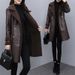 Women's Clothing Women's Faux Fur Leather Jacket Winter Coat – Stylish Oversized Belted Casual Outerwear In Red, Brown, Black (Plus Size XL-5XL)_ecoleips.com