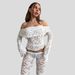 S32193 Cross-Border European And American New Sexy Hollow See-Through Flared Long Pants Fashion Lace Top Set For Women_ecoleips.com
