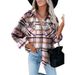 Cross-Border European And American Foreign Trade Clothing 2026 Autumn Winter New Women's Plaid Shirt Woolen_ecoleips.com