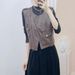 2025 Autumn New Fashion Versatile Short Zipper Vest + Long Sleeve Mid-Length Dress Two-Piece Set A18_ecoleips.com